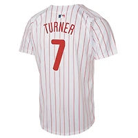Maillot de joueur match à domicile Nike Trea Turner blanc des Phillies Philadelphie pour jeune