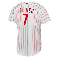 Maillot de joueur Nike Trea Turner blanc pour jeunes Philadelphia Phillies Home Replica 2.0