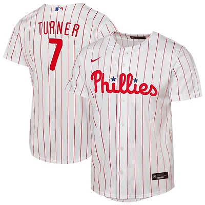 Maillot de joueur Nike Trea Turner blanc pour jeunes Philadelphia Phillies Home Replica 2.0