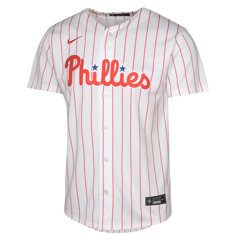 Maillot de match à domicile Nike blanc pour jeunes des Philadelphia Phillies