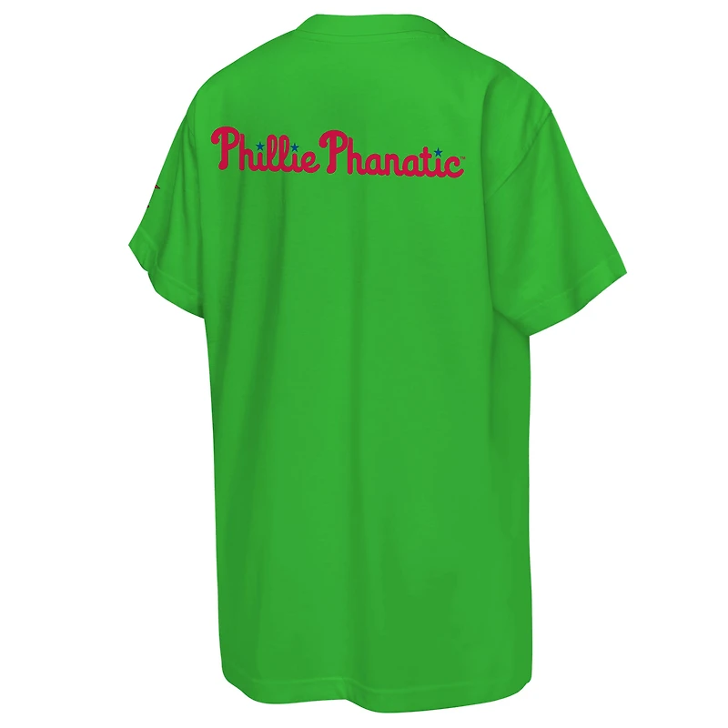 T-shirt Outerstuff vert pour jeunes, motif emblématique des Phillies de Philadelphie.