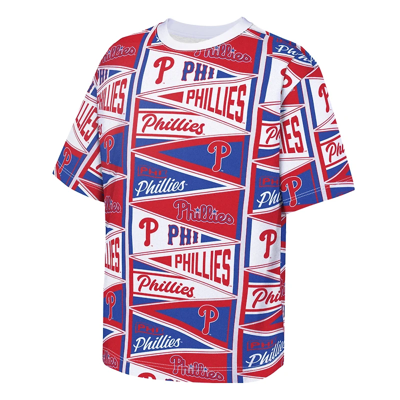 T-shirt Outerstuff rouge Philadelphia Phillies pour jeunes avec fanions assortis