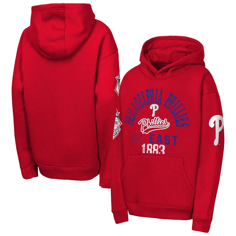 Youth Outerstuff Red Philadelphia Phillies Premium Sweep Fleece Hoodie