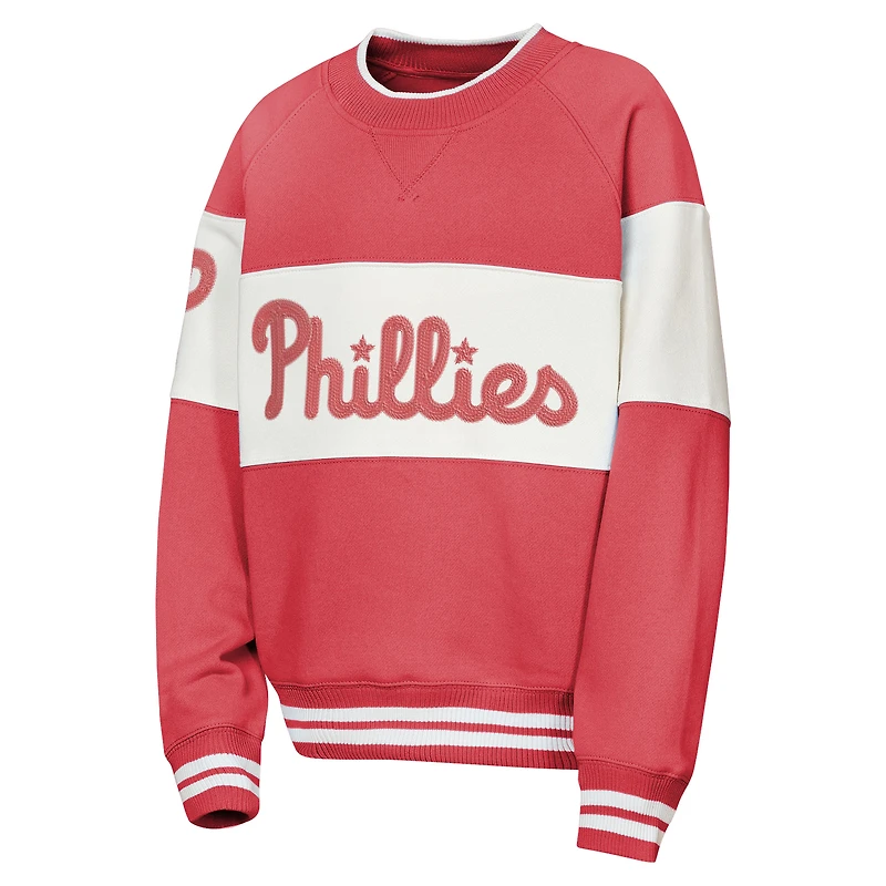 Sweat-shirt Youth Outerstuff rouge Philadelphia Phillies Ultimate Pastels On Base
