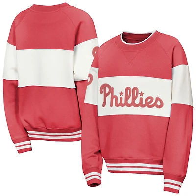 Youth Outerstuff Red Philadelphia Phillies Ultimate Pastels On Base Sweatshirt