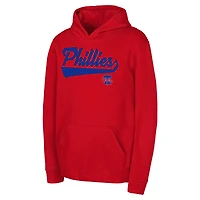 Sweat à capuche en polaire sur mesure pour jeunes Philadelphia Phillies rouge