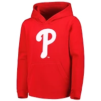 Sweat à capuche rouge enfiler avec logo principal de l'équipe des Phillies Philadelphie pour jeune