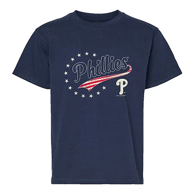 Youth Soft as a Grape Navy Philadelphia Phillies Americana T-Shirt