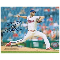 Photo de lanceur autographiée de Zack Wheeler, joueur des Phillies de Philadelphie (8 x 10 pouces).