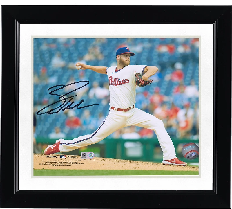 Photo de lanceur autographiée de Zack Wheeler, joueur des Phillies de Philadelphie (8 x 10 pouces).