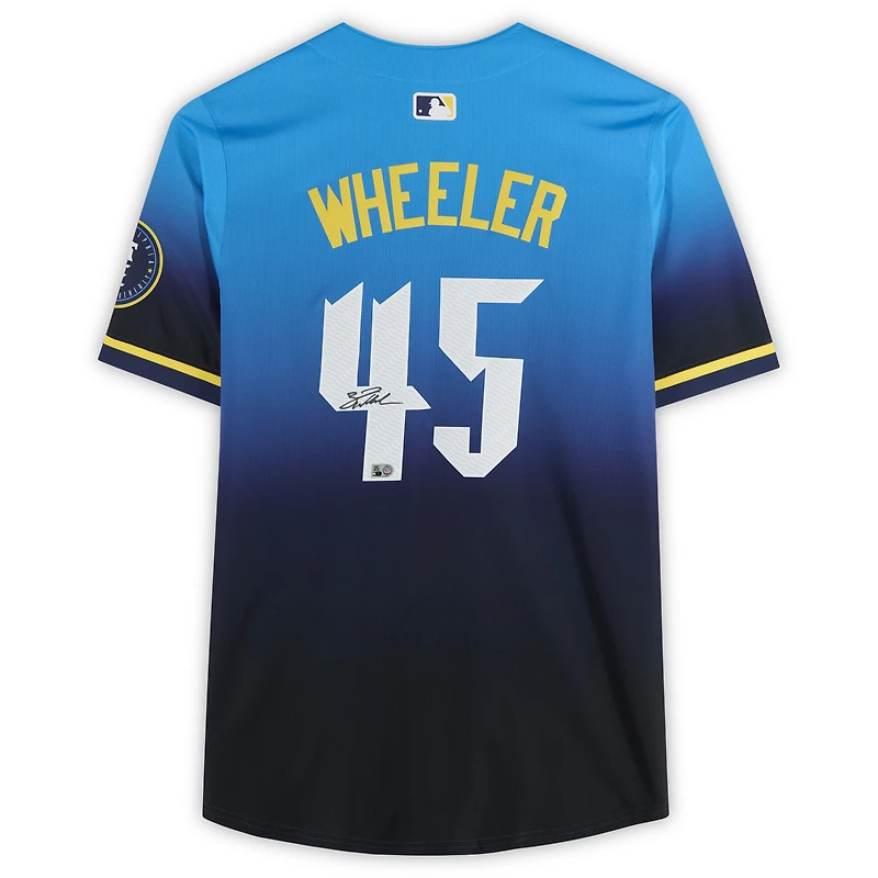Maillot City Connect Limited bleu clair autographié par Zack Wheeler des Phillies de Philadelphie