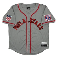 Men's Rings & Crwns #7 Gray Philadelphia Stars Mesh Button-Down Replica Jersey
