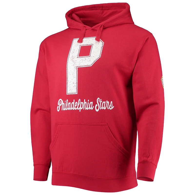 Men's Stitches Red Philadelphia Stars Negro League Logo Pullover Hoodie