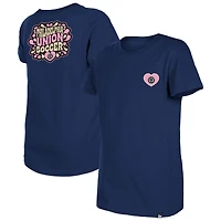 Girls Youth New Era Navy Philadelphia Union Bubble Heart T-Shirt