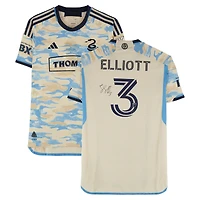Jack Elliott Philadelphia Union Autographed Match-Used #3 Tan adidas Jersey from the 2024 MLS Season - Size L