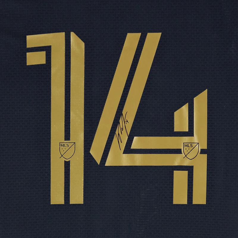 Jeremy Rafanello Philadelphia Union Autographed Match-Used #14 Navy adidas Jersey from the 2024 MLS Season - Size M