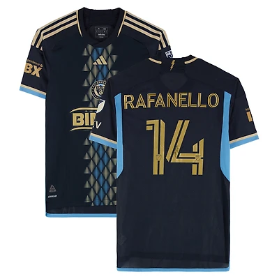 Jeremy Rafanello Philadelphia Union Autographed Match-Used #14 Navy adidas Jersey from the 2024 MLS Season - Size M
