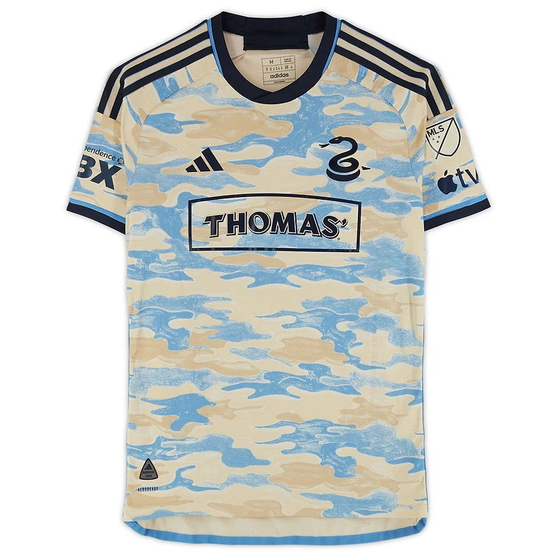 Markus Anderson Philadelphia Union Autographed Match-Used #35 Tan adidas Jersey from the 2024 MLS Season - Size M