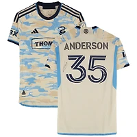 Markus Anderson Philadelphia Union Autographed Match-Used #35 Tan adidas Jersey from the 2024 MLS Season - Size M
