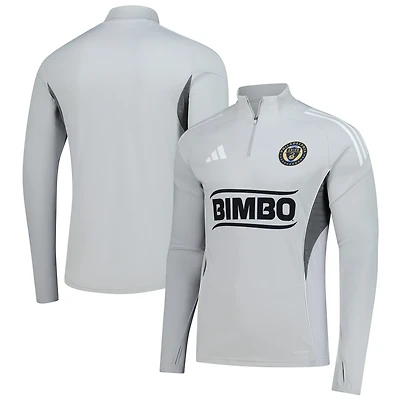 Haut d'entraînement à manches longues et quart de zip adidas Silver Philadelphia Union 2025 pour homme