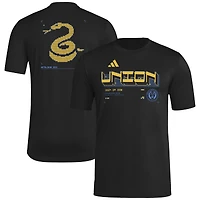 T-shirt d'avant-match adidas noir Philadelphia Union 2026 Anthem AEROREADY pour homme