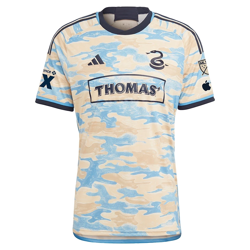 Maillot de joueur secondaire authentique l'Union Philadelphie 2024 adidas Jakob Glesnes beige pour homme