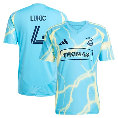 Men's adidas Jovan Lukić Blue Philadelphia Union 2025 The Voltage Kit Replica Jersey