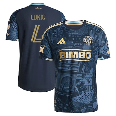 Men's adidas Jovan Lukić Navy Philadelphia Union 2026 1776 Kit On-Field Authentic Patch Jersey