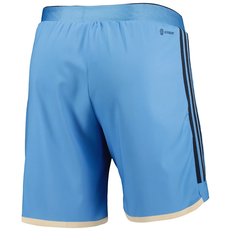 Short adidas Philadelphia Union 2023 extérieur AEROREADY Authentic pour homme, bleu clair