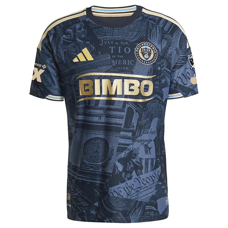 Men's adidas Nathan Harriel Navy Philadelphia Union 2026 1776 Kit On-Field Authentic Patch Jersey