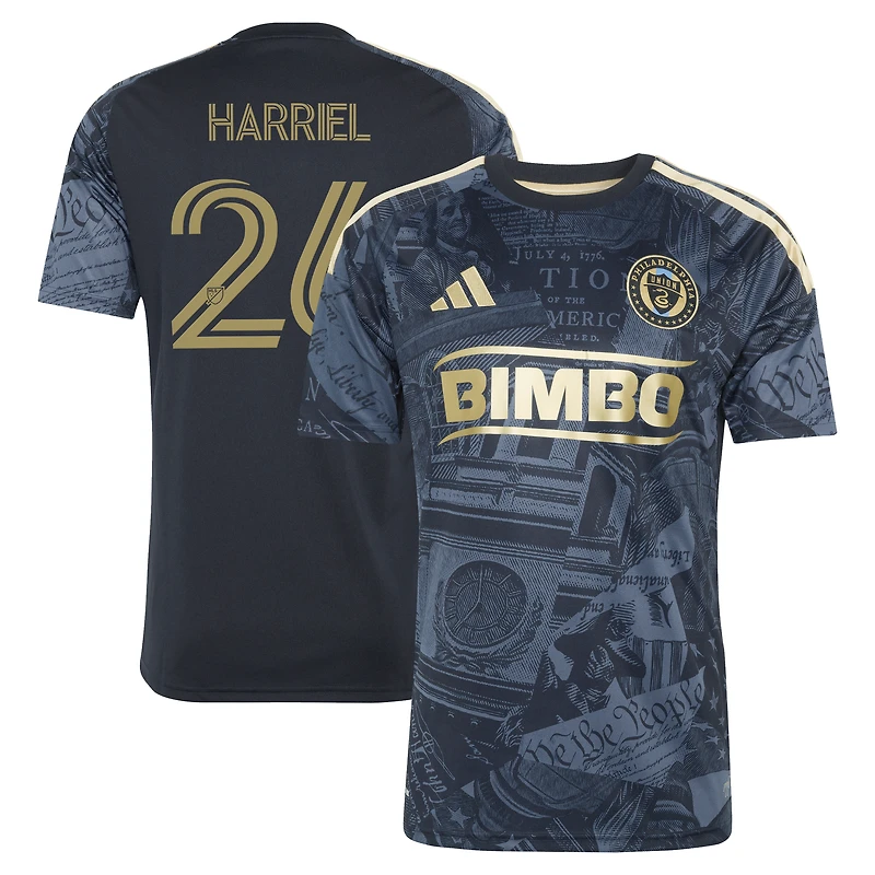 Men's adidas Nathan Harriel Navy Philadelphia Union 2026 1776 Kit Replica Jersey