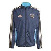 Men's adidas Navy/Light Blue Philadelphia Union 2025 Anthem Reversible Full-Zip Jacket