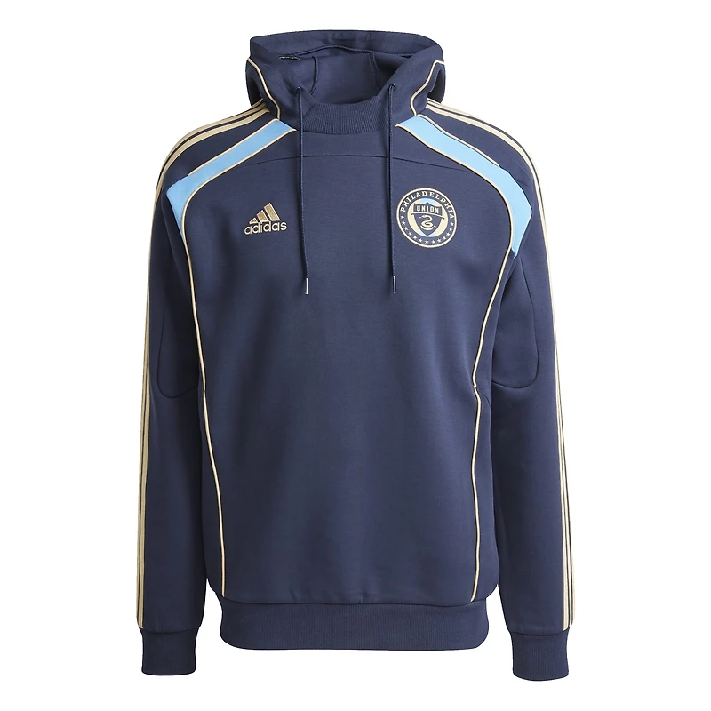 Men's adidas Navy Philadelphia Union 2025 Travel Pullover Hoodie
