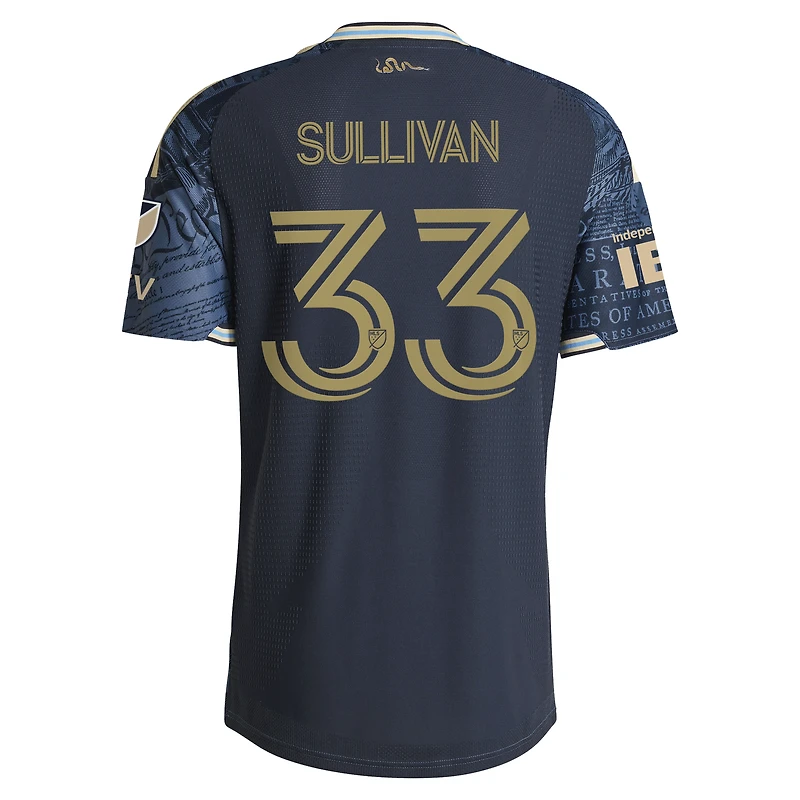 Maillot authentique adidas Quinn Sullivan bleu marine Philadelphia Union 2026 1776 pour homme