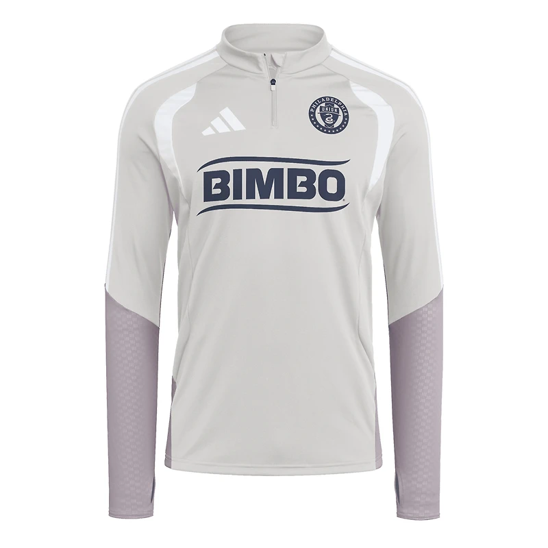 Men's adidas Silver Philadelphia Union 2026 Tiro Competition Quarter-Zip Training Top