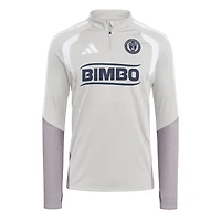 Men's adidas Silver Philadelphia Union 2026 Tiro Competition Quarter-Zip Training Top