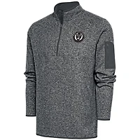 Men's Antigua  Heather Gray Philadelphia Union Brushed Metallic Fortune Quarter-Zip Jacket