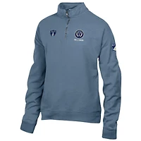 Men's  Blue Philadelphia Union Logo ComfortWash Fleece Quarter-Zip Jacket