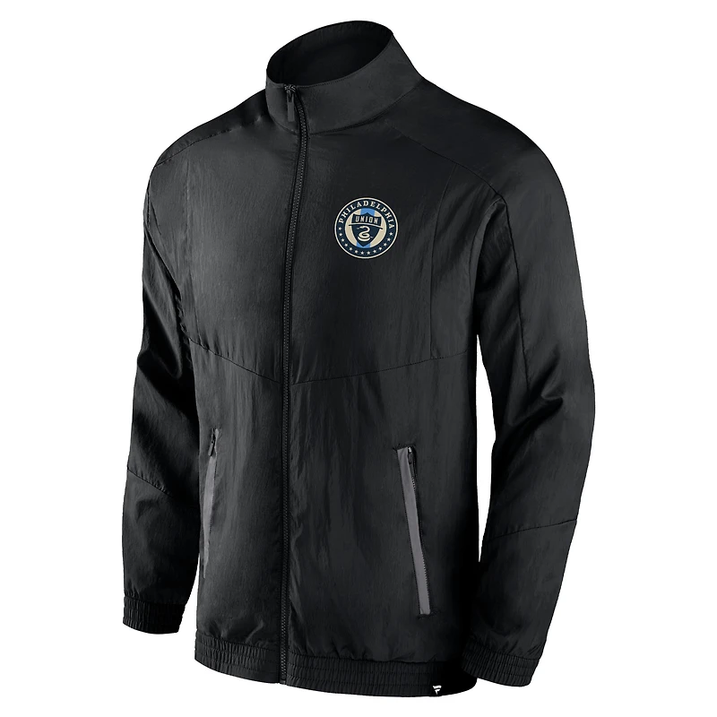 Men's Fanatics Black Philadelphia Union Header Raglan Full-Zip Jacket