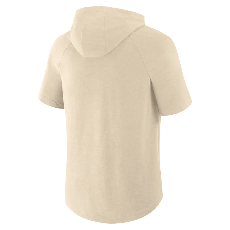 Men's Fanatics Gold Philadelphia Union Hat Trick Stadium Slub Raglan Short Sleeve Pullover Hoodie