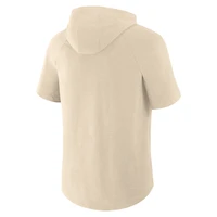 Men's Fanatics Gold Philadelphia Union Hat Trick Stadium Slub Raglan Short Sleeve Pullover Hoodie