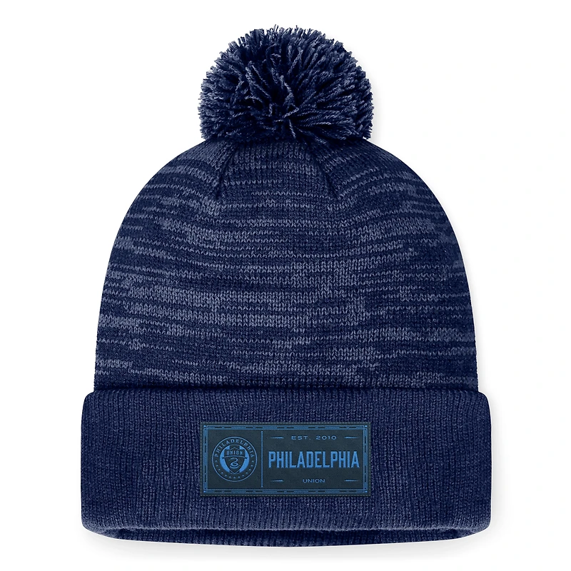 Men's Fanatics Heather Navy Philadelphia Union Low Key Cuffed Knit Hat with Pom