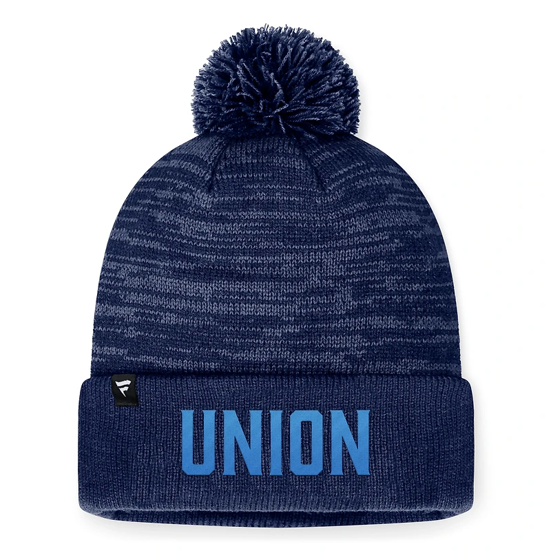 Men's Fanatics Heather Navy Philadelphia Union Low Key Cuffed Knit Hat with Pom
