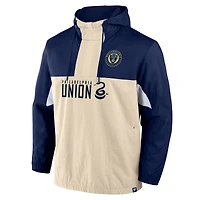 Men's Fanatics Navy Philadelphia Union Free Kick Woven Quarter-Zip Hoodie Jacket