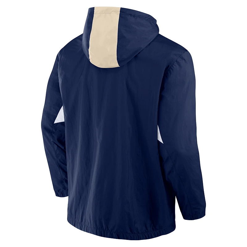 Men's Fanatics Navy Philadelphia Union Free Kick Woven Quarter-Zip Hoodie Jacket