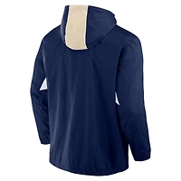 Men's Fanatics Navy Philadelphia Union Free Kick Woven Quarter-Zip Hoodie Jacket