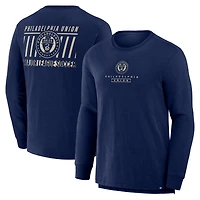 T-shirt à manches longues bleu marine Philadelphia Union Lob Attempt Stadium Slub pour homme