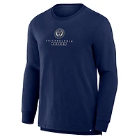Men's Fanatics Navy Philadelphia Union Lob Attempt Stadium Slub Long Sleeve T-Shirt