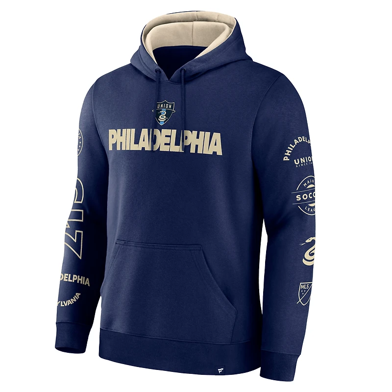 Men's Fanatics Navy Philadelphia Union Penalty Kick Legacy Pullover Hoodie