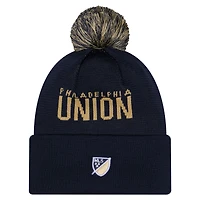 Men's New Era Black Philadelphia Union 2026 Jersey Hook Cuffed Knit Hat with Pom